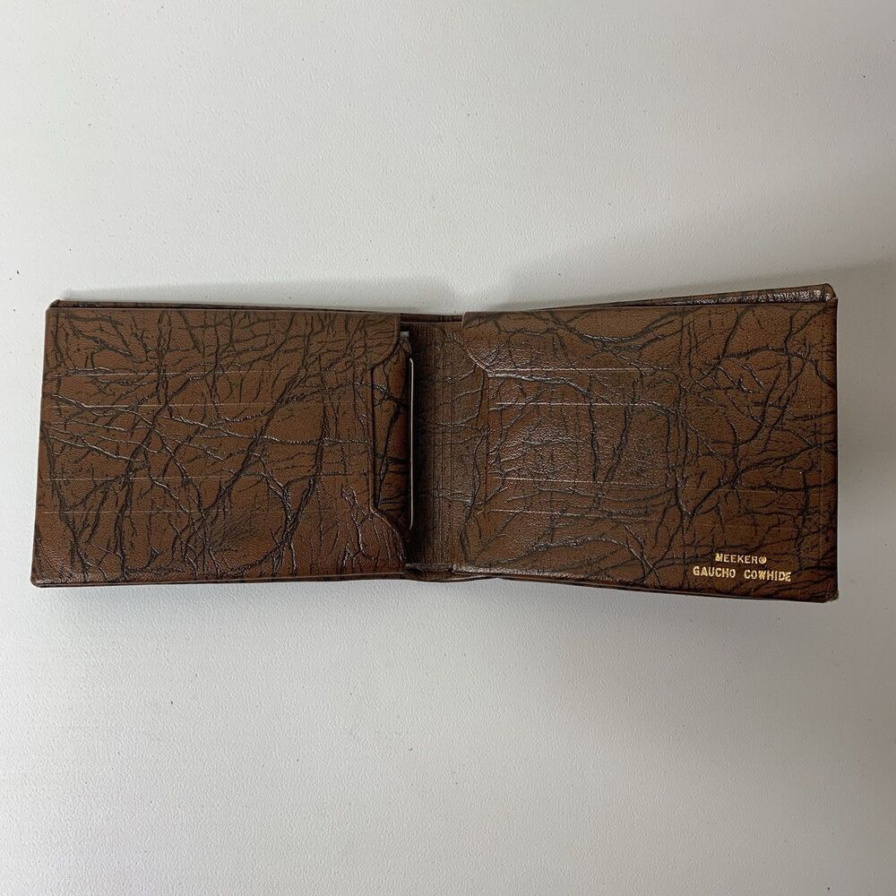 Meeker Gaucho Cowhide Leather Brown Leather Card Holder Wallet Fold